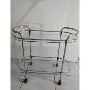 Pierangelo Galotti And Radice Glass And Chrome Serving Trolley From The 70s/80s