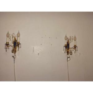 Pair Of Louis XVI Style Gilt Bronze Wall Lights