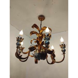 Large Hollywood Regency Chandelier With 6 Arms, 1960s/70s