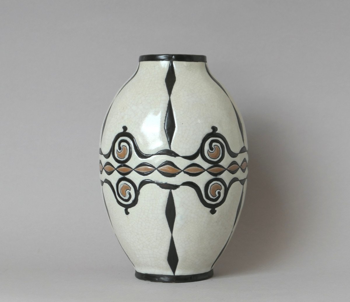 Charles Catteau - Vase En Grès Africaniste - Décor D821-photo-2