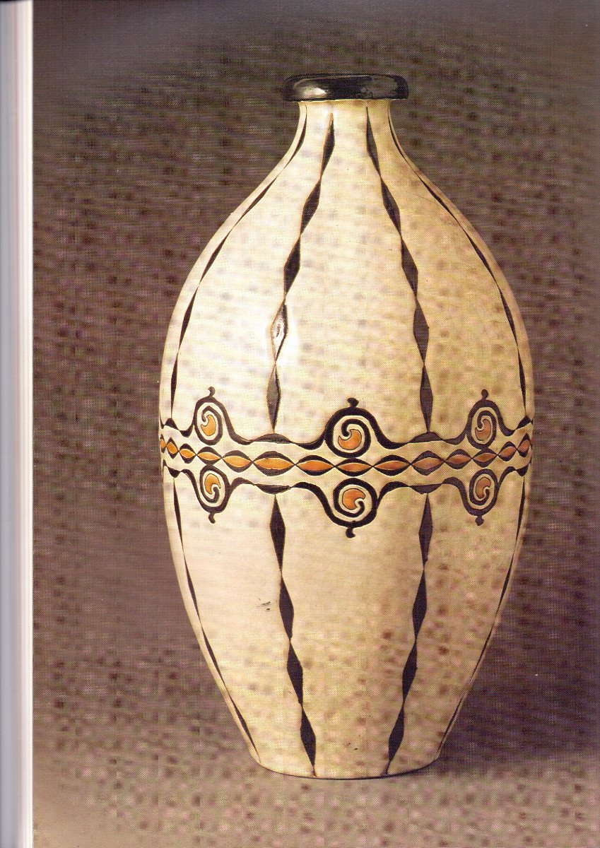 Charles Catteau - Vase En Grès Africaniste - Décor D821-photo-7