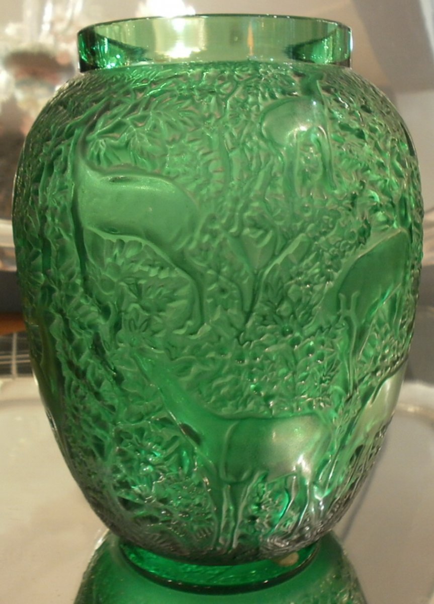 Lalique - Vase Biches (hind, Doe) -photo-3