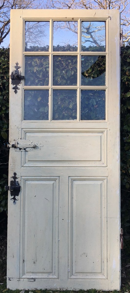 Porte Vitrée En Chêne XVIII ème N° 1