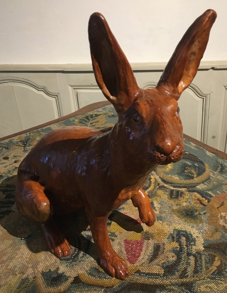 Earthenware Hare Bavent Pottery 19th Century -photo-2