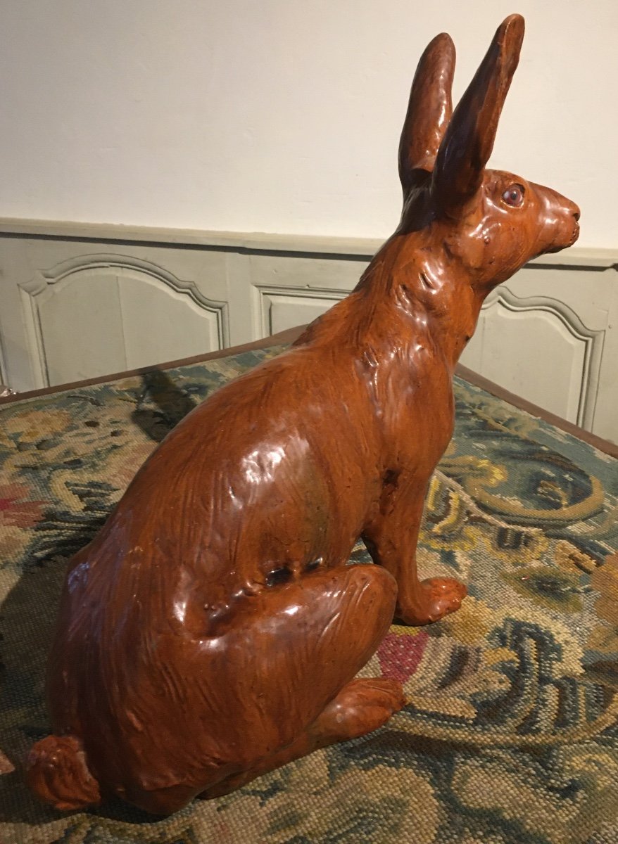 Earthenware Hare Bavent Pottery 19th Century -photo-2