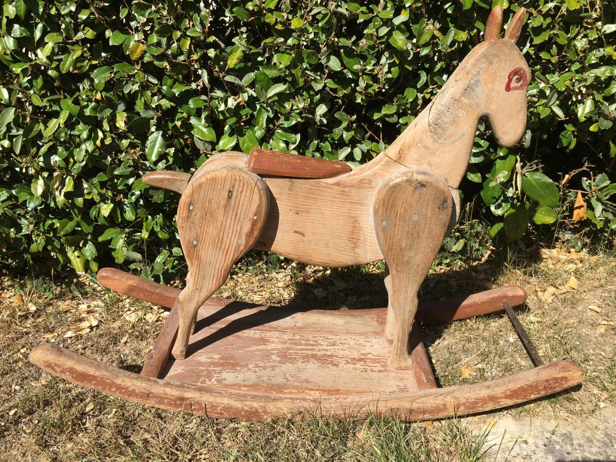 Wooden Rocking Horse Late Nineteenth-photo-2