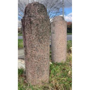 Pair Of Large Pink Granite Bollards, 18th Or 19th Century 