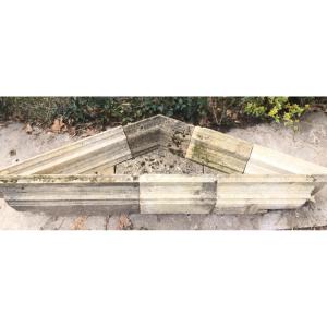 3 Large Stone Pediments From Gers, 18th Century, Sold Individually.