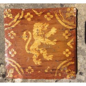 In Two Tiles Glazed Earth In St Georges De Decor And A Lion XVII