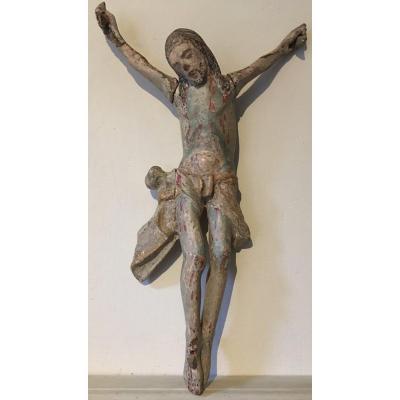 Christ En Bois Polychrome Espagne XVI ème ou XVII ème 