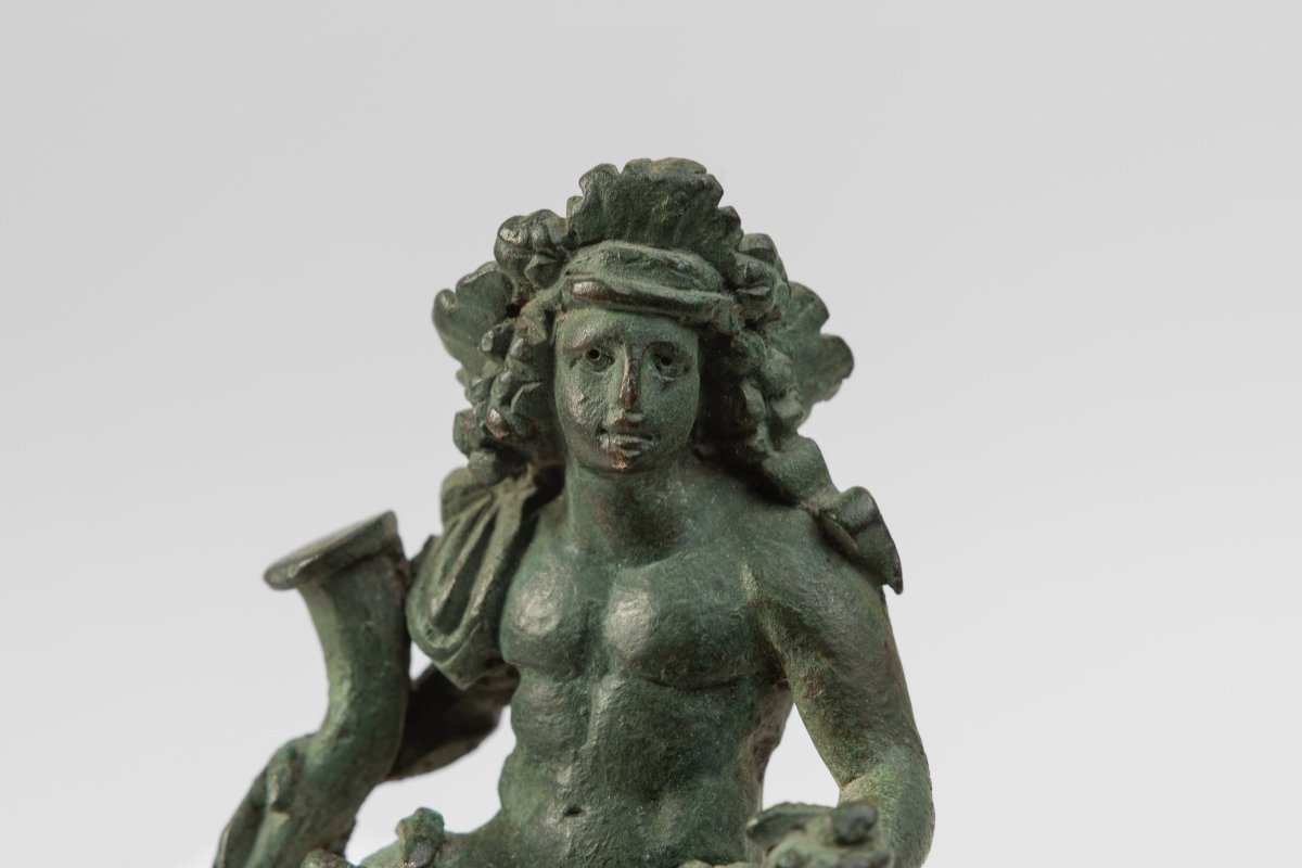 Ancient Roman Bronze Figure Of Dionysos, 1st Century A.d.-photo-3