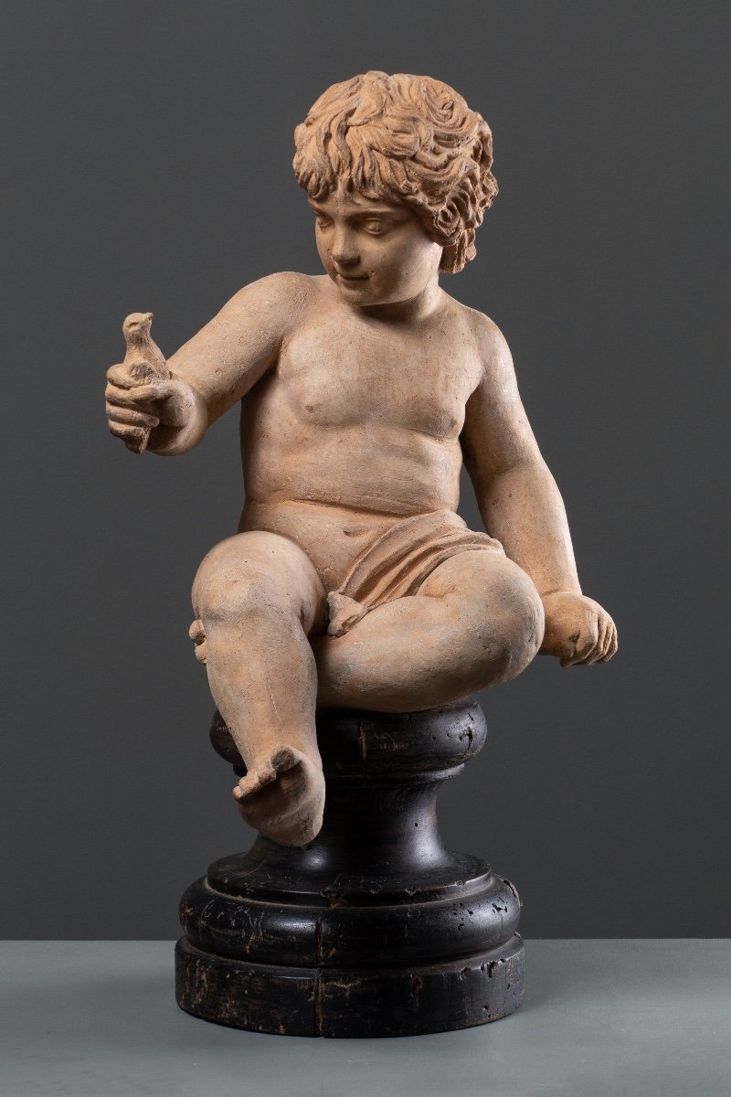 Italian Terracotta Figure Of The Child Hercules, Rome, 18th Century, After Algardi
