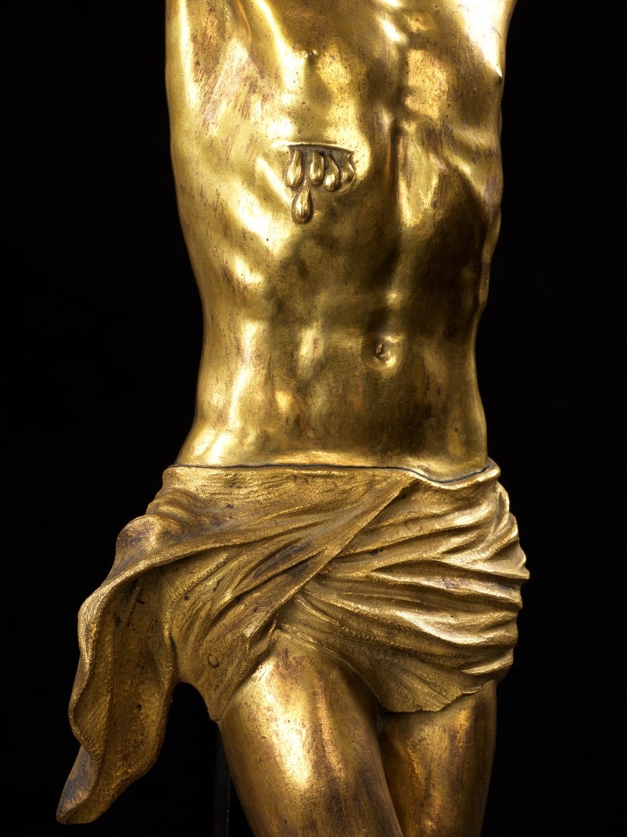 Figure En Bronze Doré Du Christ Mort Attr. G Della Porta, Renaissance Italienne-photo-1