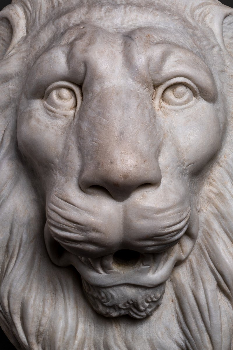 Antique Italian Lion Fountain Head, 19th Century-photo-3