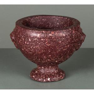 Antique Italian Porphyry Mortar, 17th Century