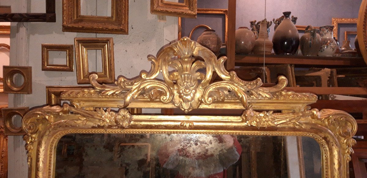 19th Century Mirror, In Golden Wood.-photo-3