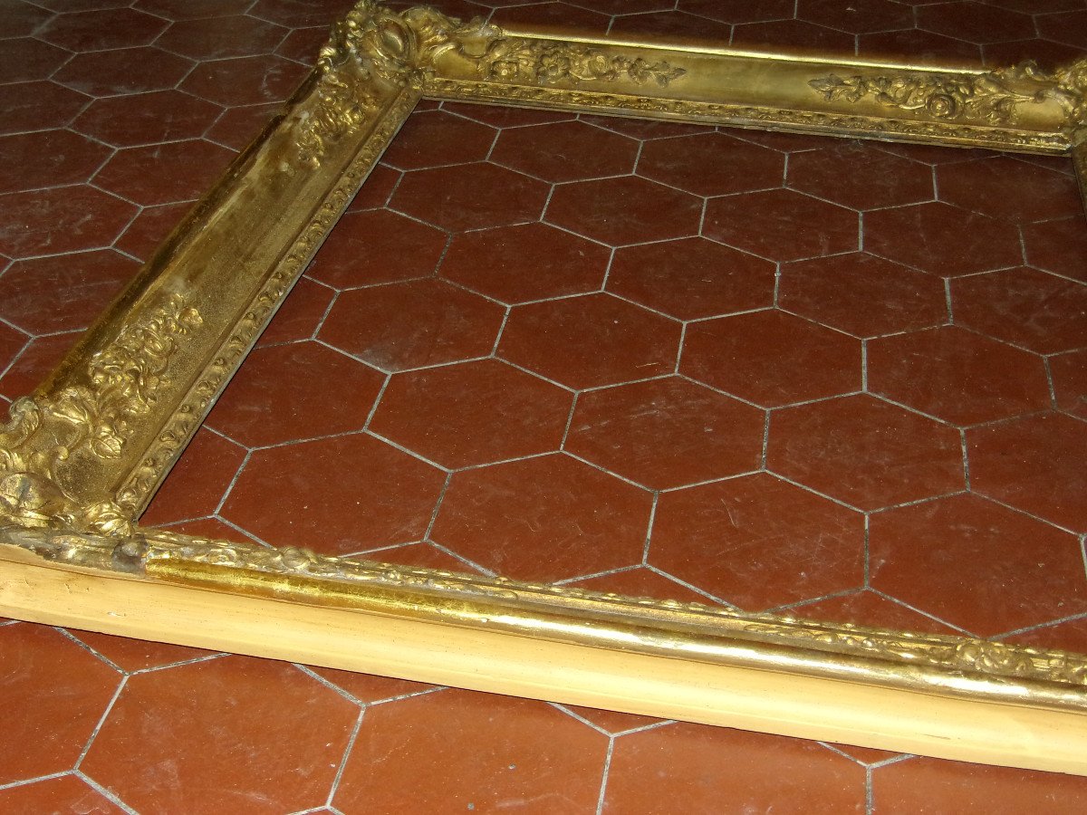Pair Of 19th Century Frames, In Golden Wood.-photo-5