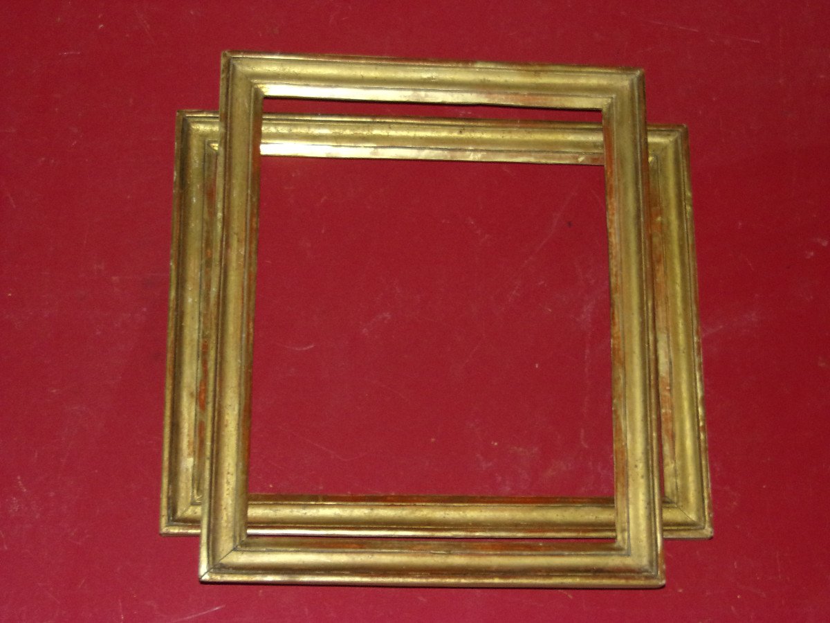 Pair Of 18th Century Frames, Louis XVI, In Golden Wood.