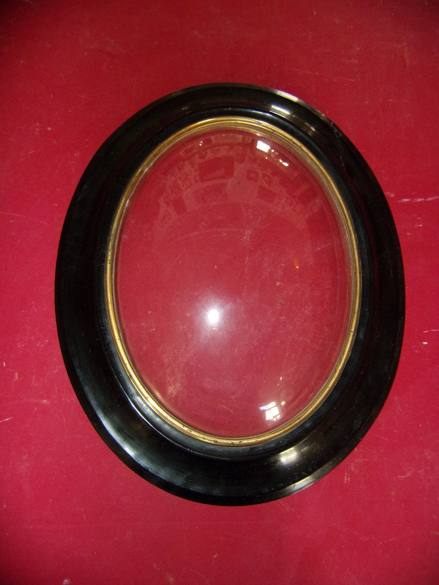 Oval Frame, 19th Time, Napoleon III, Curved Glass.