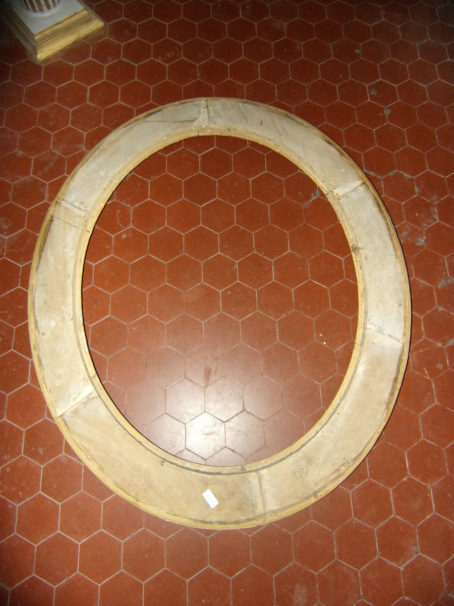 Large Oval Frame, In Golden Wood, 19th Time.-photo-5