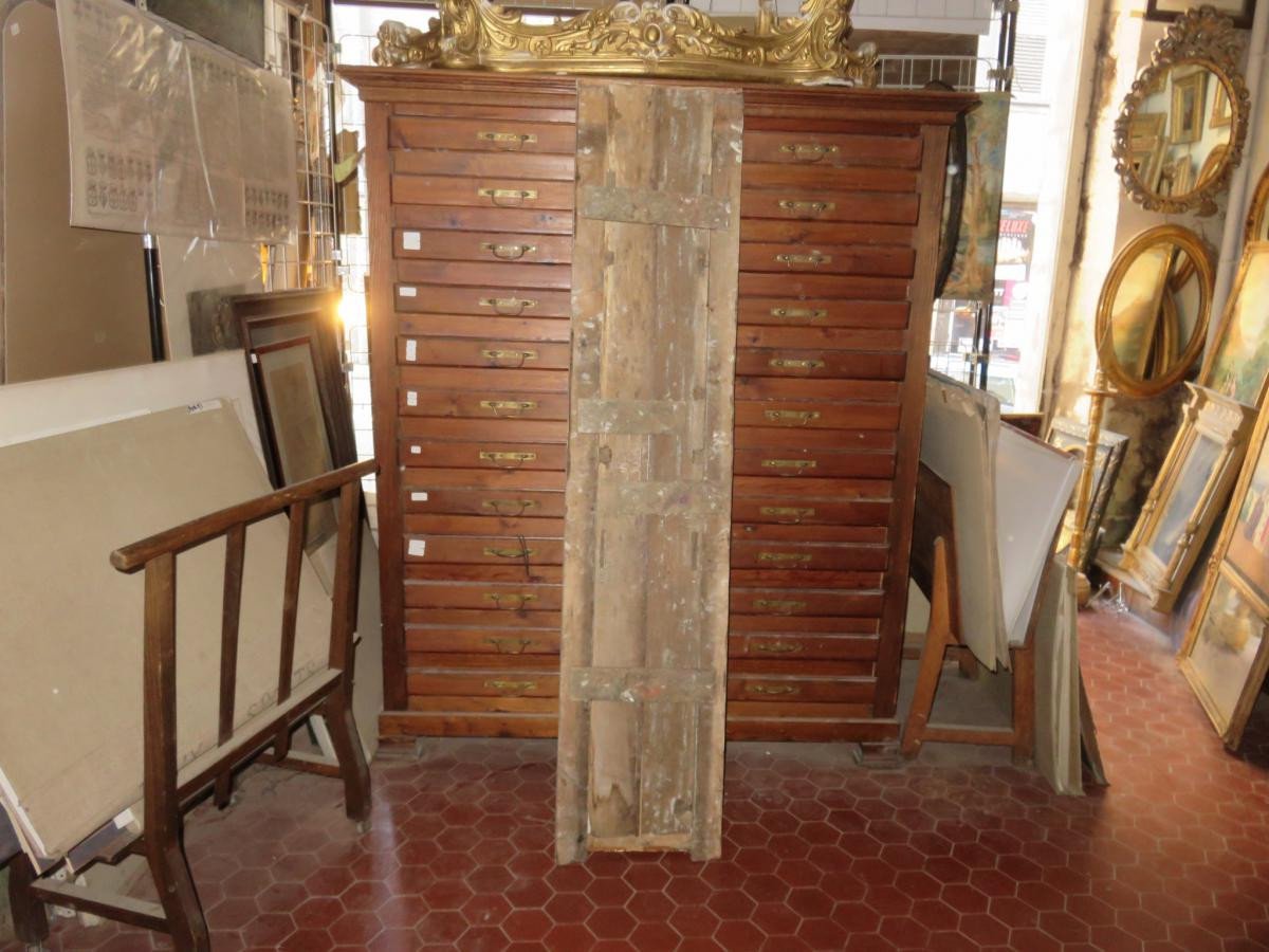 Gilded Wood And Painted With St John And St Luke, 18th Century.-photo-5