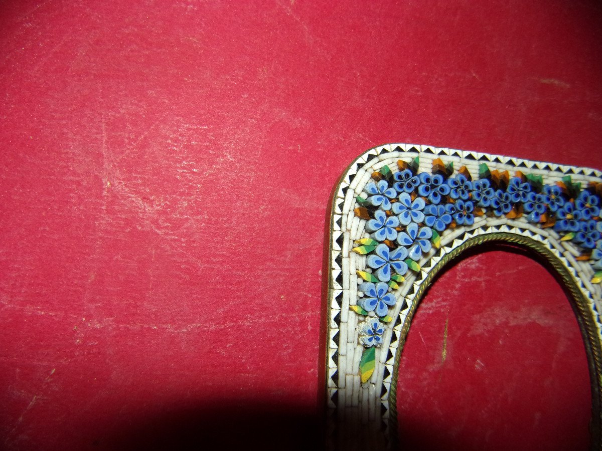 Cadre En Micro-mosaïque Venise,  Art Nouveau; Fin 19 ème.-photo-1