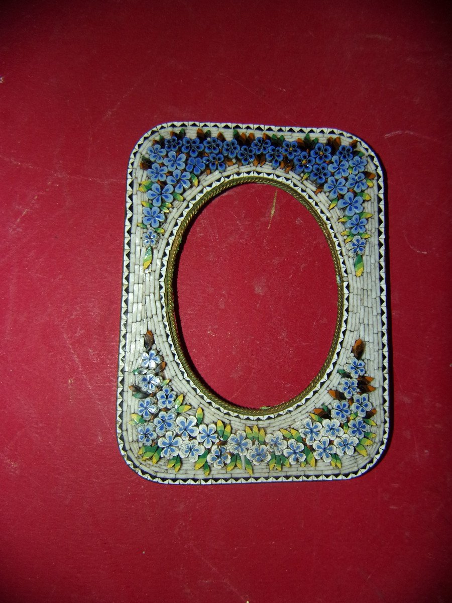 Cadre En Micro-mosaïque Venise,  Art Nouveau; Fin 19 ème.