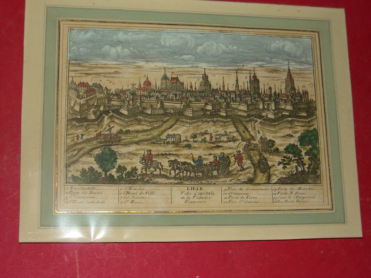 Lille, Engraving From  17 Th Century.