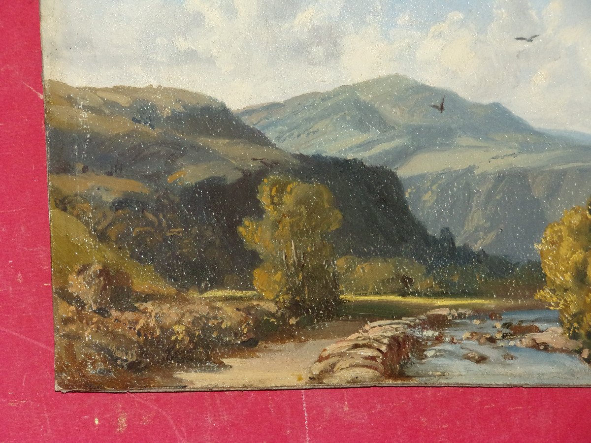 View Of A "gave", 19th Century Painting.-photo-3