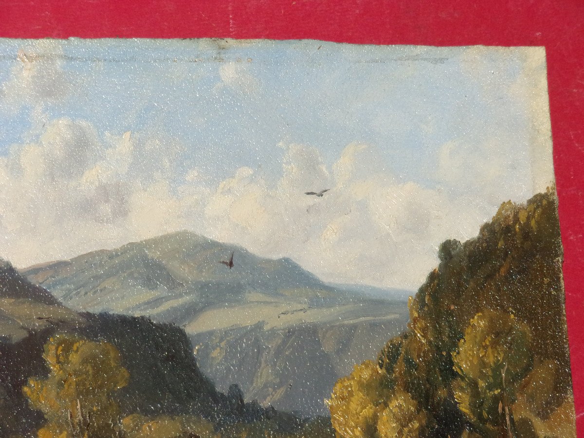 View Of A "gave", 19th Century Painting.-photo-1