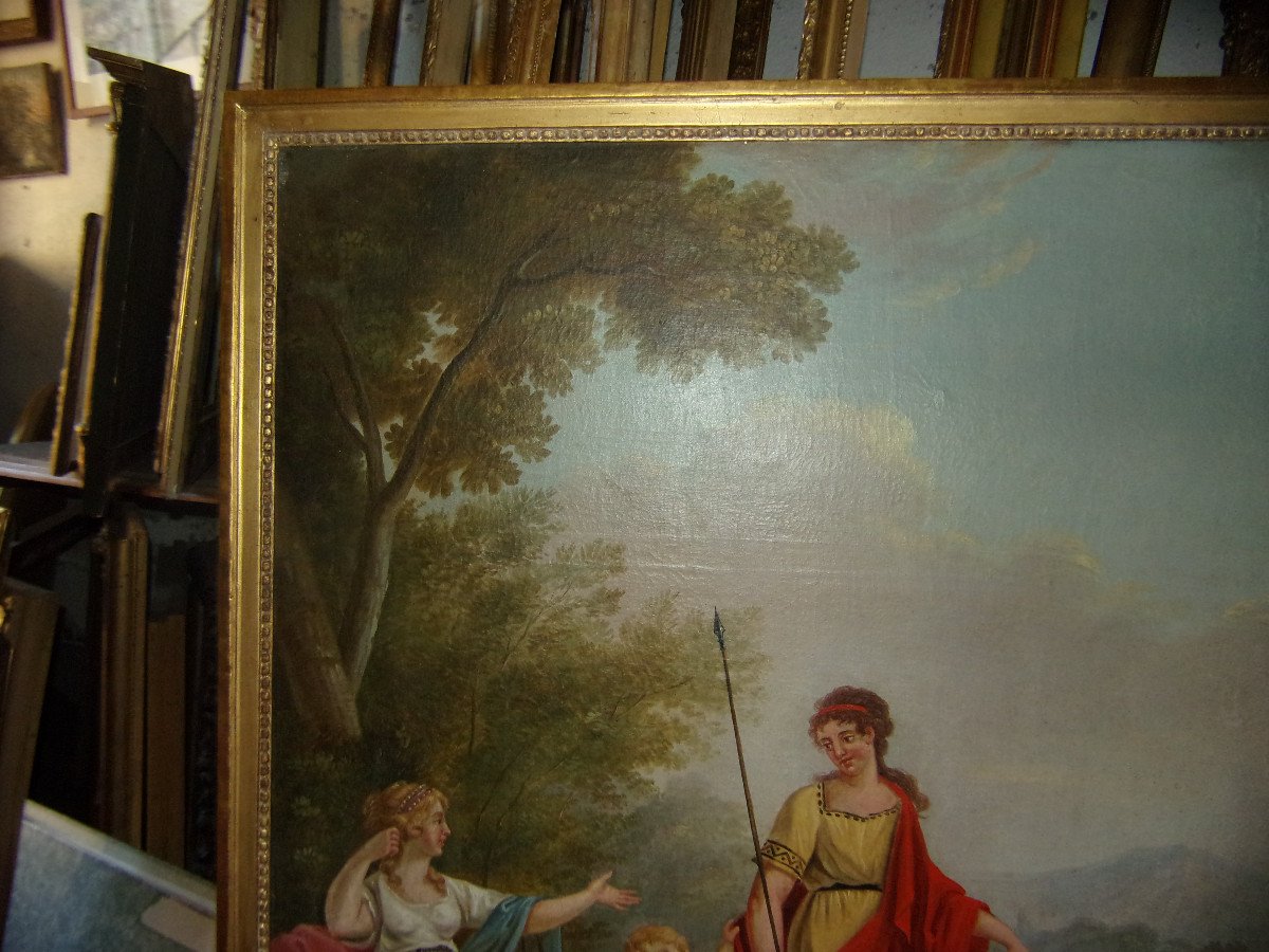 Neoclassical Galante Scene, Trumeau, Late 18th Century.-photo-3