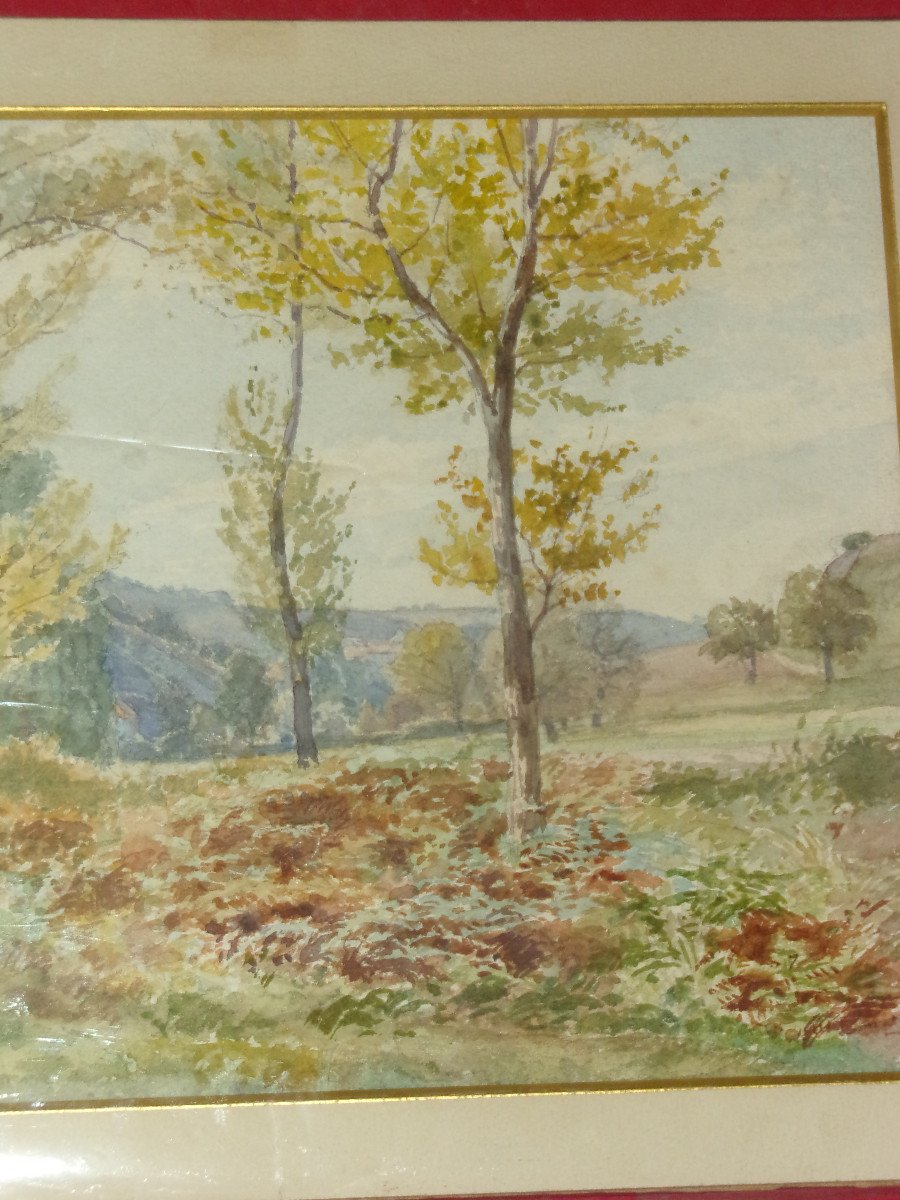Landscape, Watercolor, Late 19th Century.-photo-3