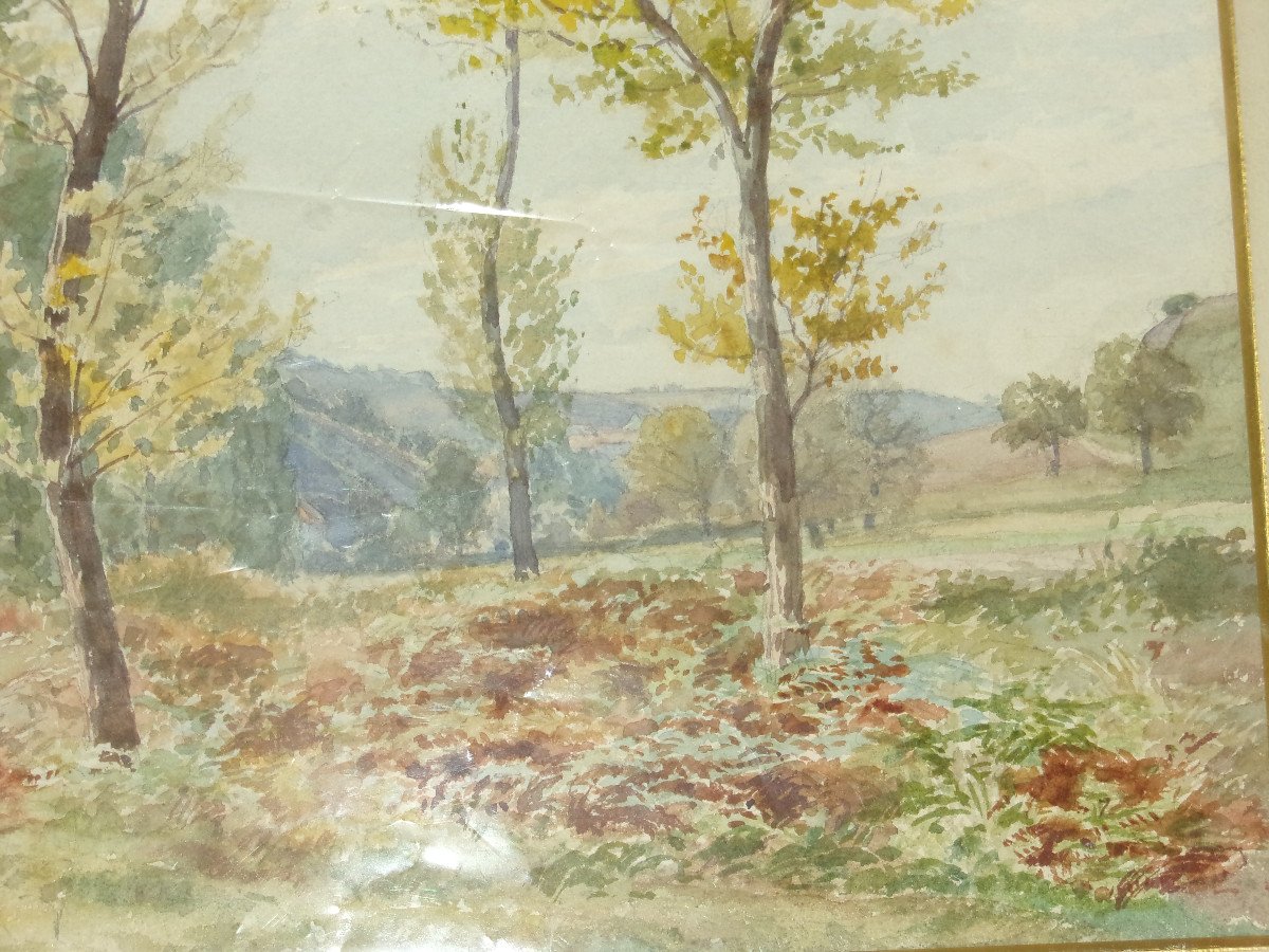 Landscape, Watercolor, Late 19th Century.-photo-4
