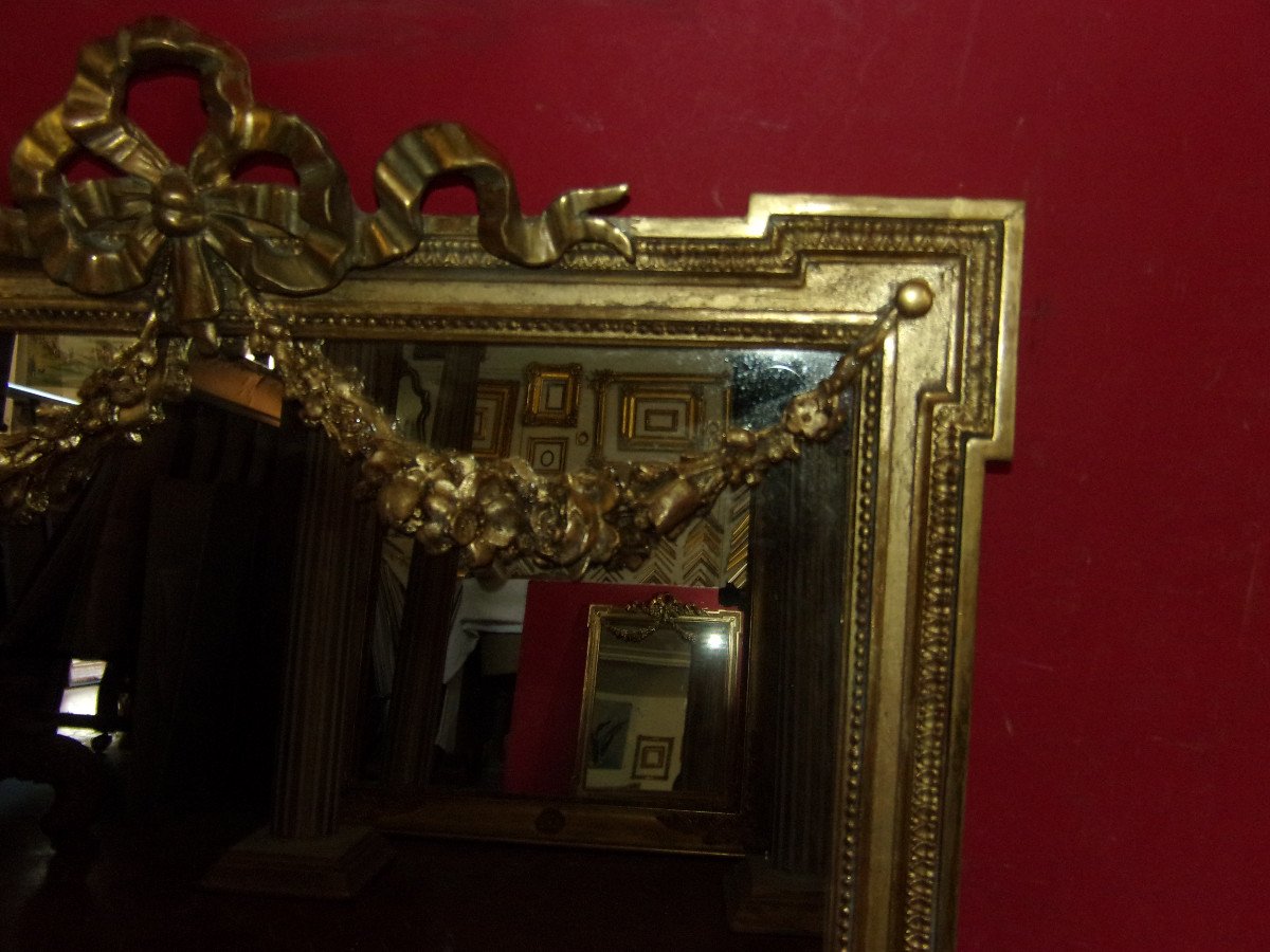 19th Century Mirror, In Golden Wood.-photo-4