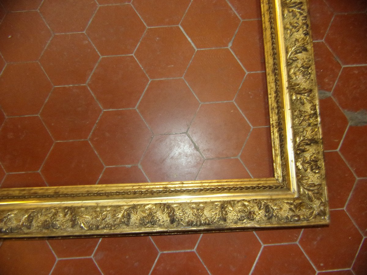 Large 19th Century Frame, In Golden Wood.-photo-4