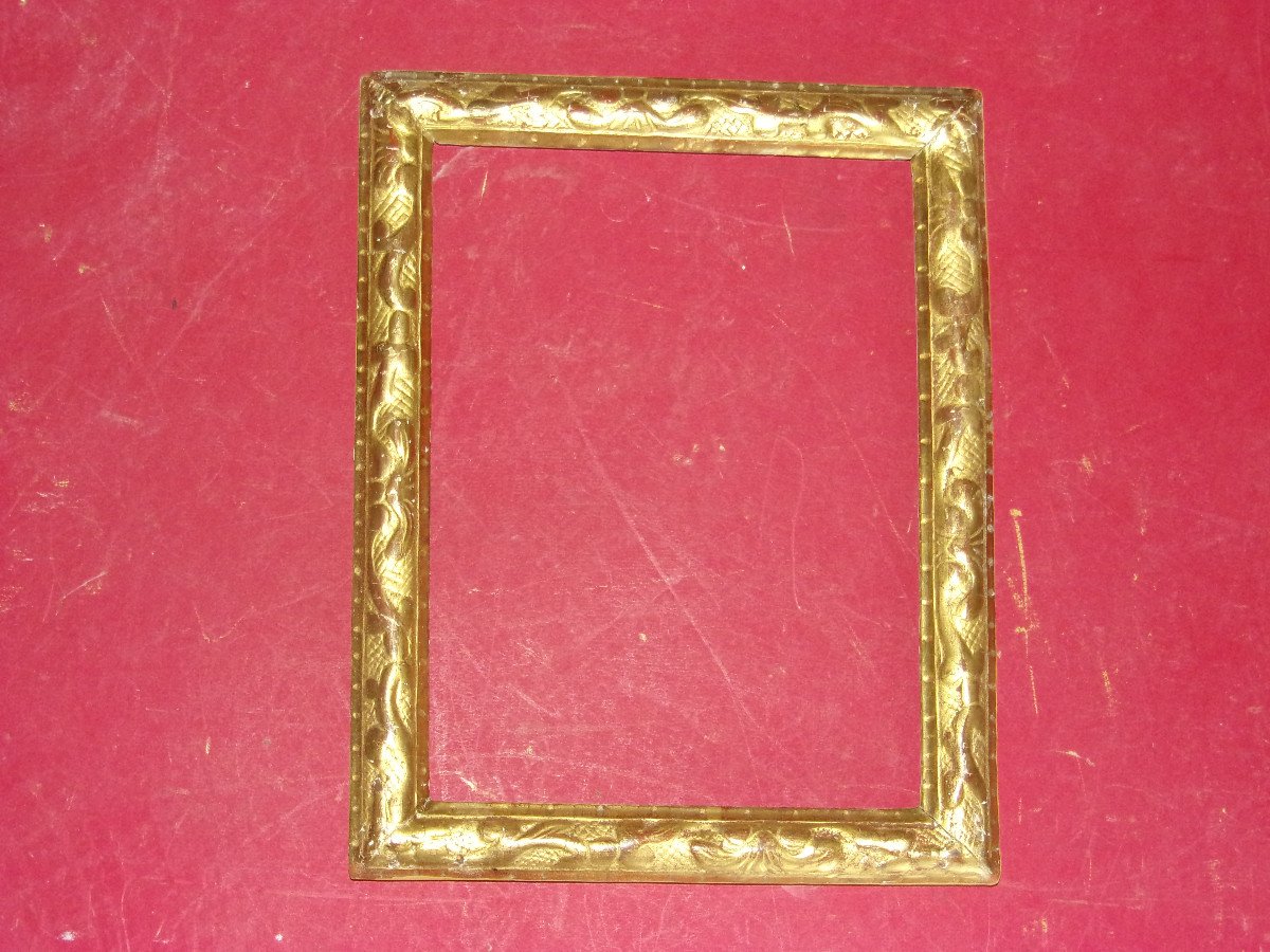 Frame From The Early 18th Century, Louis XIV In Golden Wood.