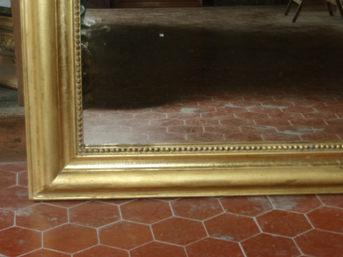 Louis Philippe Mirror, With Cherubs, 19th Century, In Golden Wood.-photo-4