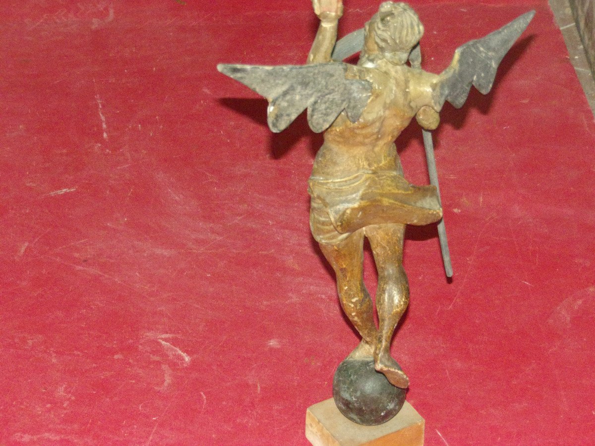Statue De Chronos, Dieu du temps,  En Bois Sculpté, époque 18 ème.-photo-3