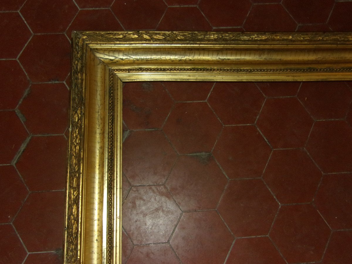 Large 19th Century Frame, In Golden Wood.-photo-2