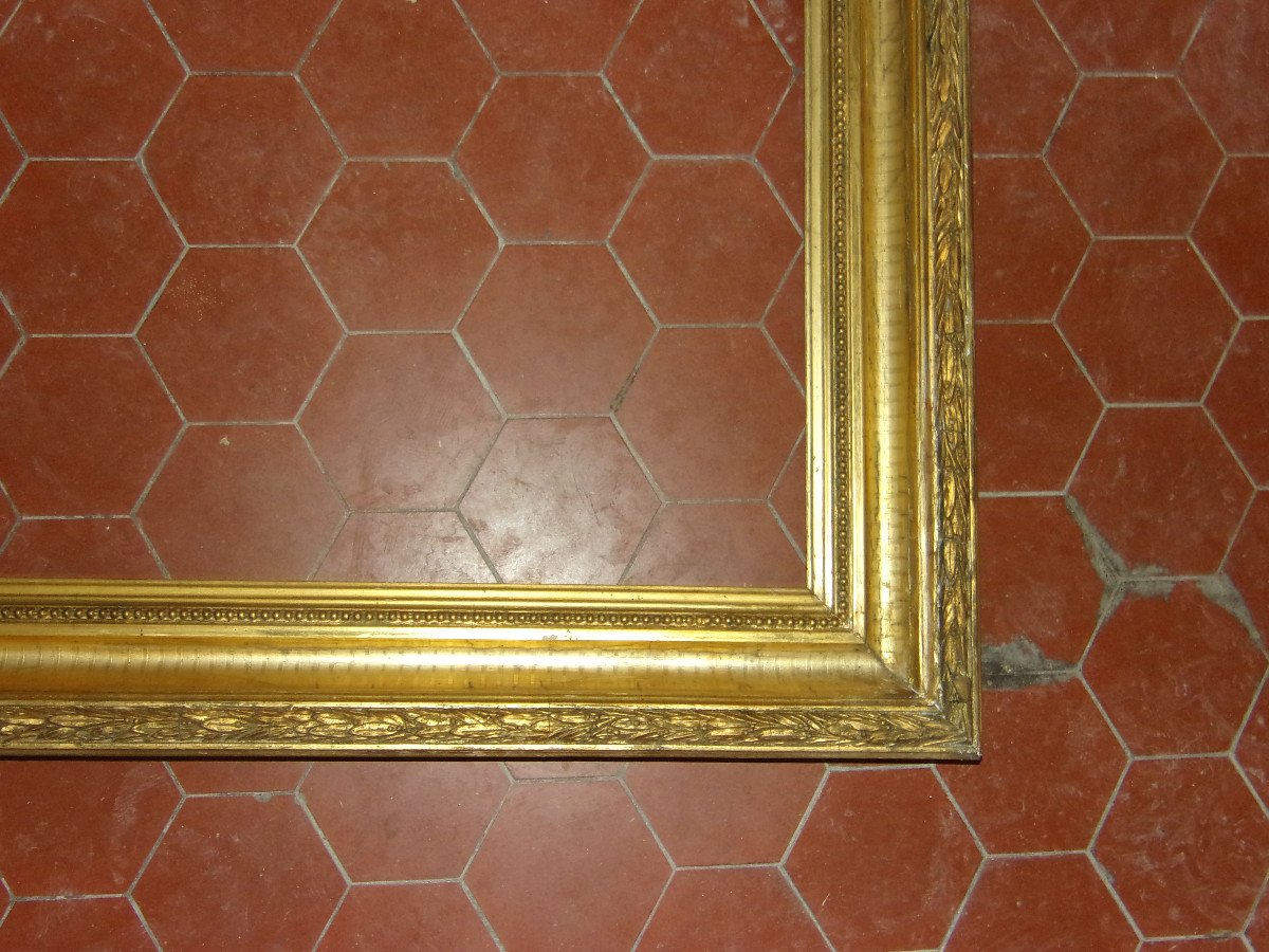 Large 19th Century Frame, In Golden Wood.-photo-4