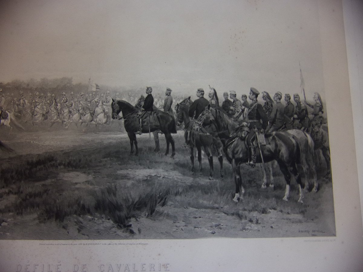 Cavalry Parade, 19th Century Engraving.-photo-4