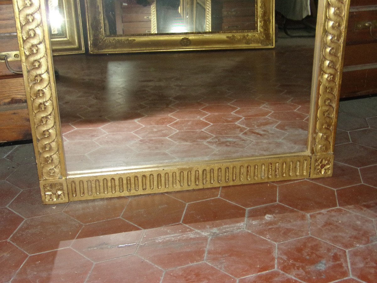 19th Century, Entre-deux Mirror, In Carved And Gilded Wood.-photo-3