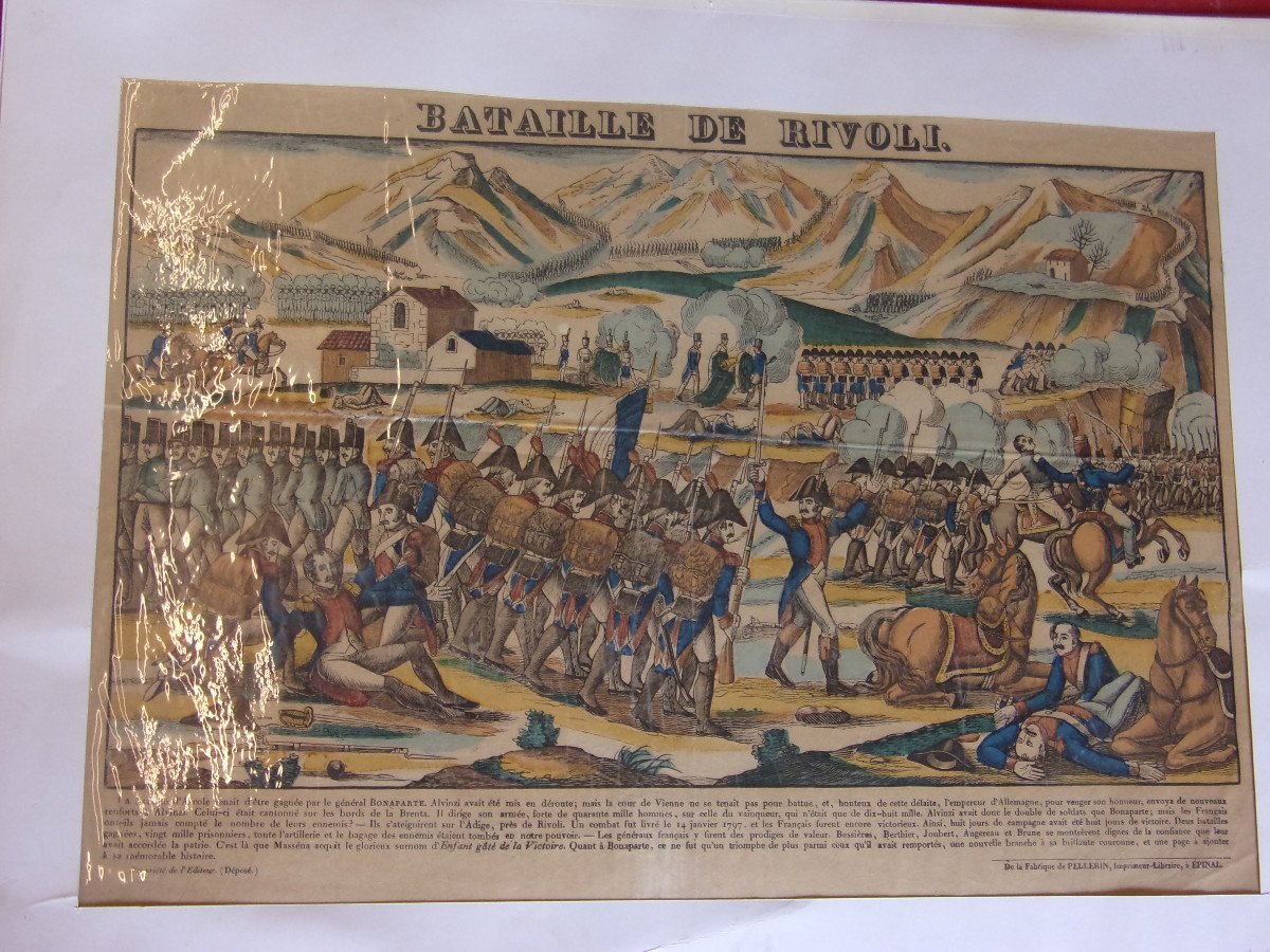 " Bataille De Rivoli",  Général Bonaparte, Image d'épinal époque 19ème.