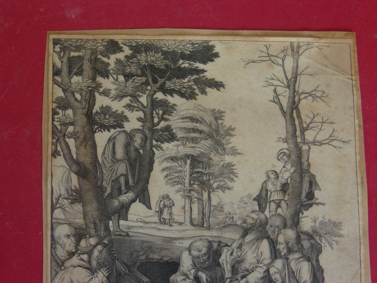 The Resurrection Of Lazarus, 17th Century Print By Lucas Van Leyden.-photo-2