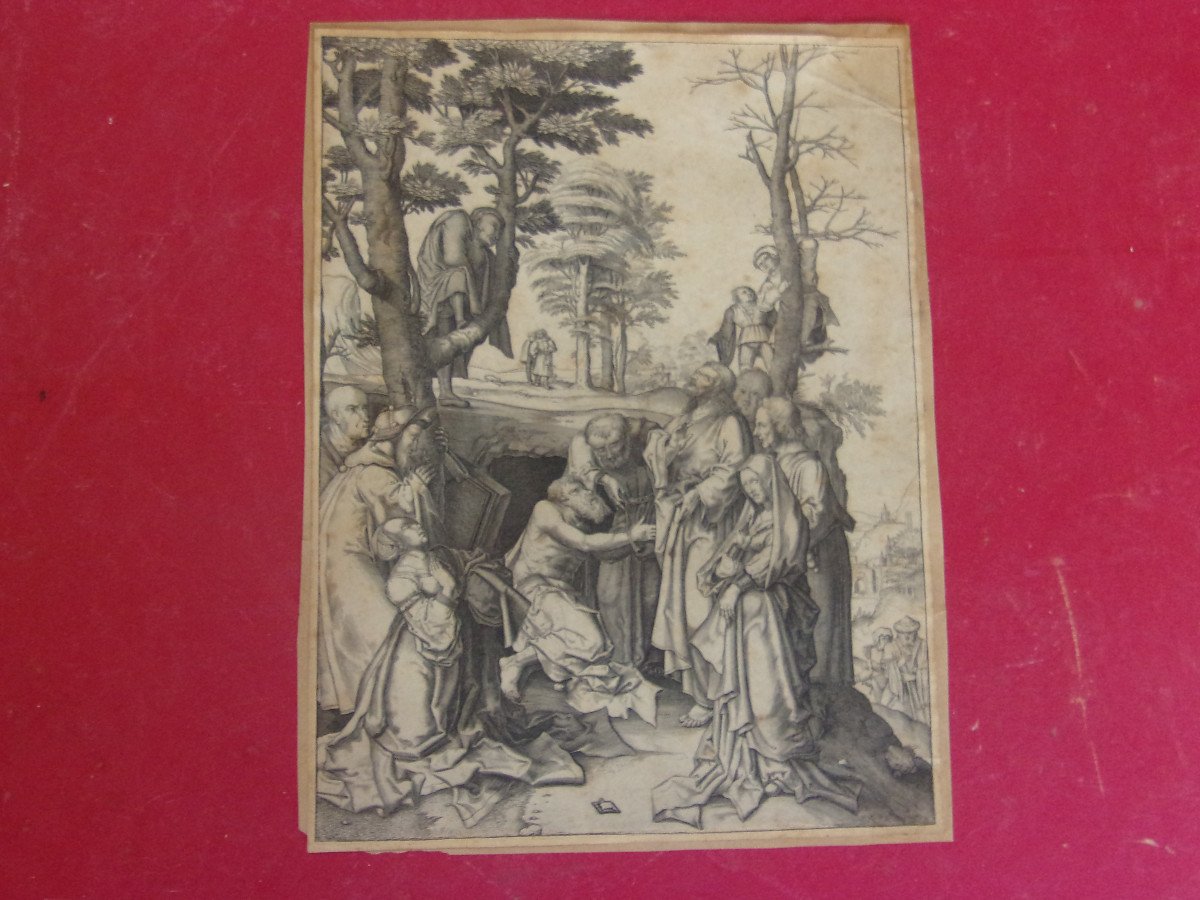 The Resurrection Of Lazarus, 17th Century Print By Lucas Van Leyden.