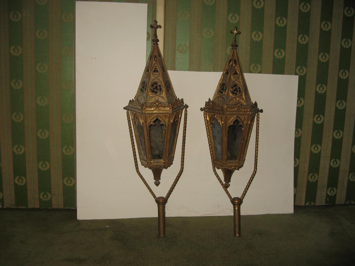 Pair Of Procession Lanterns, Late 18th Century.
