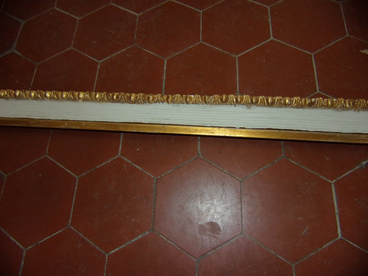 19th Century Frame, In Golden And Painted Wood.-photo-2