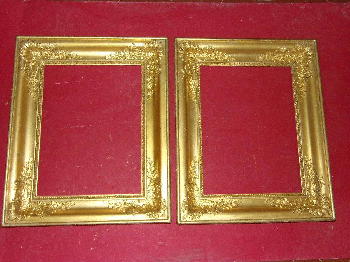 Pair Of 19th Century Frames, In Golden Wood.