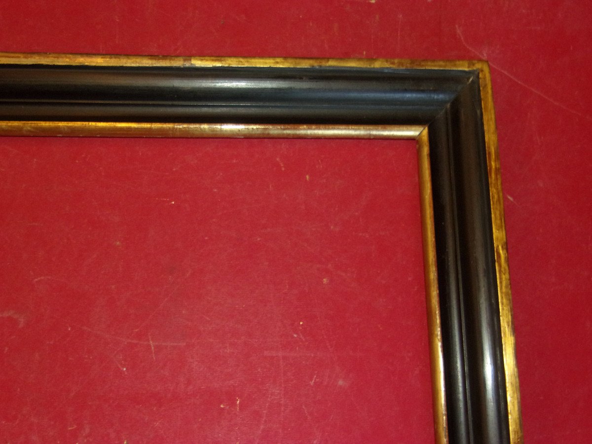 19th Century Frame, In Black And Gold Wood, Napoleon III.-photo-3