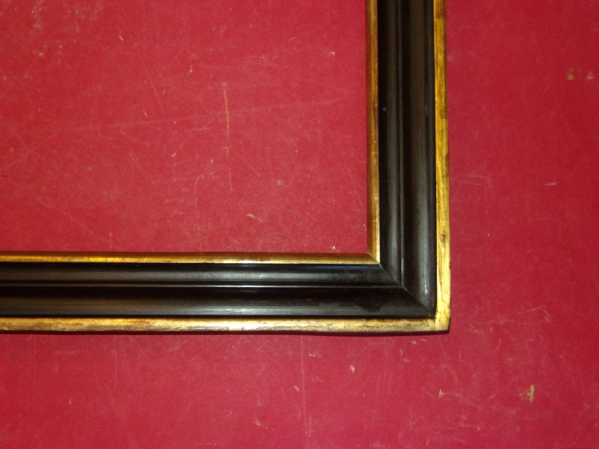 19th Century Frame, In Black And Gold Wood, Napoleon III.-photo-4